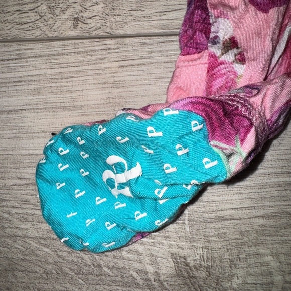 POSH PEANUT Christmas Floral Ornament Ruffle One Piece Sleeper Pajama - Picture 4 of 5